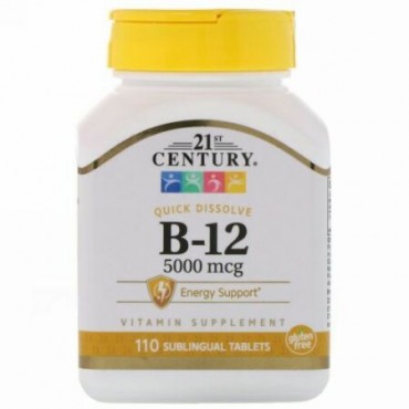 21st Century, B-12、5000 mcg、110舌下錠 (Discontinued Item)