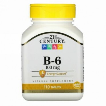 21st Century, B-6, 100 mg, 110錠
