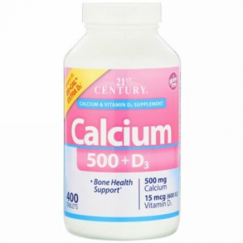 21st Century, Calcium 500 + D3, 400 Tablets