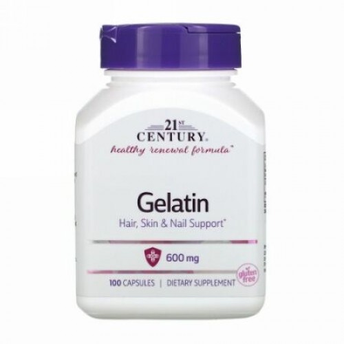 21st Century, Gelatin、600 mg、100粒