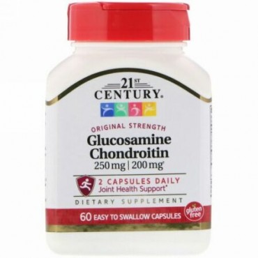 21st Century, Glucosamine / Chondroitin, Original Strength, 250 mg / 200 mg, 60 Easy to Swallow Capsules