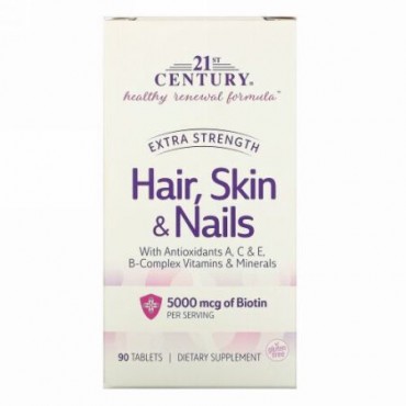 21st Century, ヘア・スキン＆ネイルズ、超強力、90錠