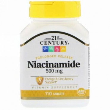 21st Century, ナイアシンアミド、500mg、タブレット110粒