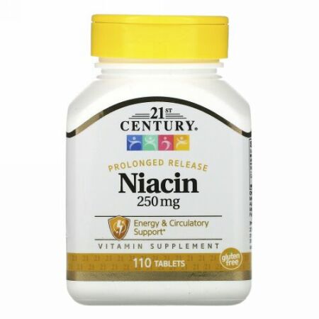 21st Century, Prolonged Release Niacin, 250 mg, 110 Tablets