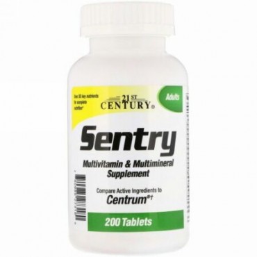 21st Century, セントリー, マルチビタミン & マルチミネラル・サプリメント, 200 錠 (Discontinued Item)
