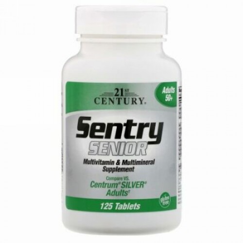 21st Century, セントリ―（Sentry）, マルチビタミン＆マルチミネラルサプリメント, 50歳以上の方に, 125錠