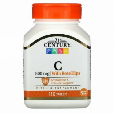 21st Century, Vitamin C with Rose Hips, 500 mg, 110 Tablets