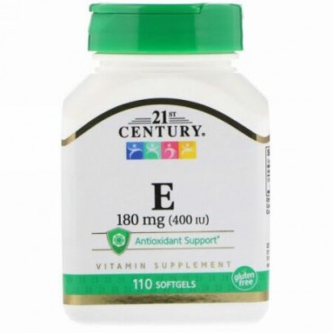 21st Century, ビタミンE、180 mg（400 IU）、ソフトジェル110錠
