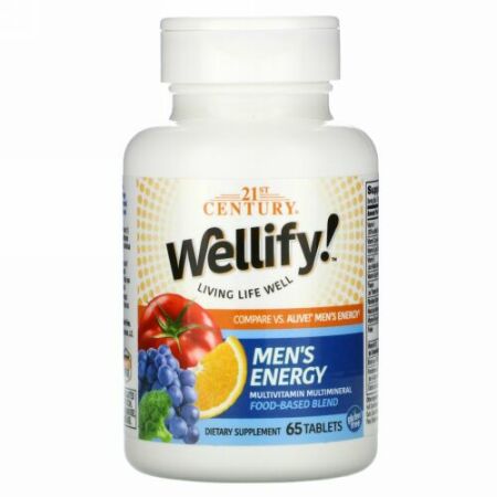21st Century, Wellify! Men's Energy, 65 Tablets