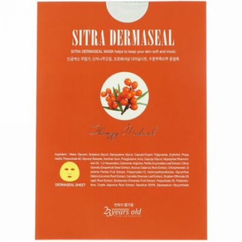 23 Years Old, Sitra Dermaseal Mask, 1 Sheet, 30 g (Discontinued Item)