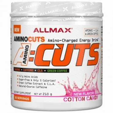 ALLMAX Nutrition, ACUTS, Amino-Charged Energy Drink, Cotton Candy, 7.4 oz (210 g) (Discontinued Item)