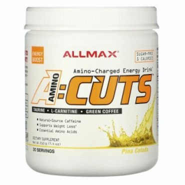 ALLMAX Nutrition, ACUTS（エイカッツ）、アミノチャージEnergy Drink（エネルギードリンク）、ピニャ・コラーダ、210g（7.4オンス）