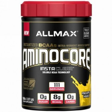 ALLMAX Nutrition, AMINOCORE（アミノコア）、インスタント化BCAAイントラーワークアウトマッスルサポート、パイナップルマンゴー、1166g（2.57ポンド） (Discontinued Item)