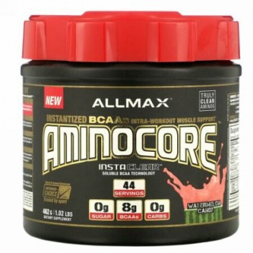 ALLMAX Nutrition, AMINOCORE, Instantized BCAAs Intra-Workout Muscle Support, Watermelon Candy, 1.02 lb (462 g) (Discontinued Item)