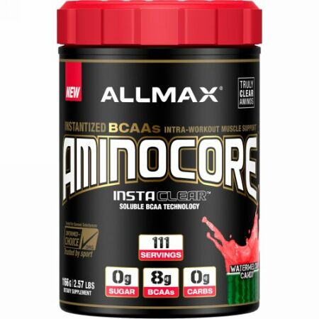ALLMAX Nutrition, AMINOCORE, Instantized BCAAs Intra-Workout Muscle Support, Watermelon Candy, 2.57 lb (1166 g) (Discontinued Item)