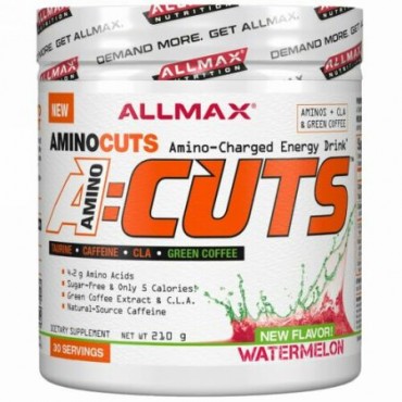 ALLMAX Nutrition, AMINOCUTS, Weight Loss BCAA+EAA, Taurine, CLA, Green Coffee, Watermelon, 7.4 oz (210 g) (Discontinued Item)