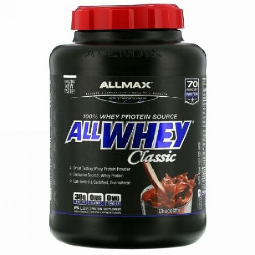 ALLMAX Nutrition, AllWhey（オールホエイ）クラシック、100％ホエイタンパク質、チョコレート、2.27kg（5ポンド）