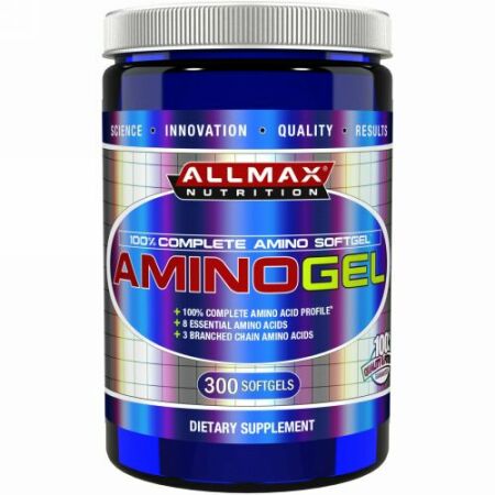 ALLMAX Nutrition, アミノゲル、100％完全なアミノソフトゲル、ソフトゲル300個 (Discontinued Item)