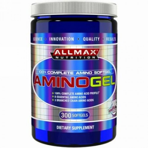 ALLMAX Nutrition, アミノゲル、100％完全なアミノソフトゲル、ソフトゲル300個 (Discontinued Item)