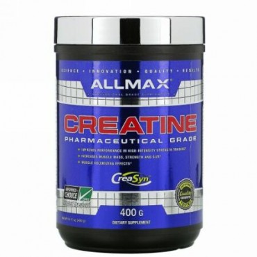 ALLMAX Nutrition, クレアチンパウダー、100%ピュア微粒子化クレアチンモノハイドレート、医療薬グレードのクレアチン、400 g（14.11 oz）