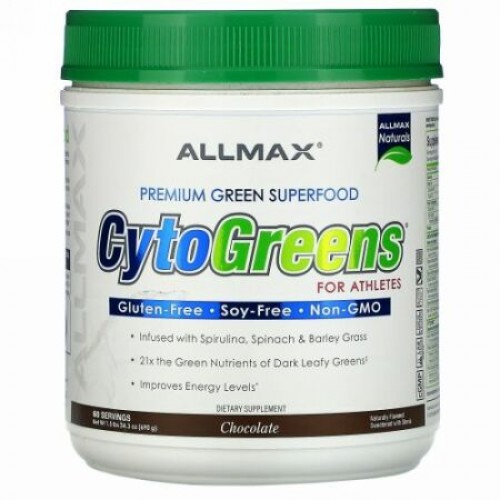 ALLMAX Nutrition, CytoGreens, Premium Green Superfood for Athletes, Chocolate, 1.5 lbs (690 g)