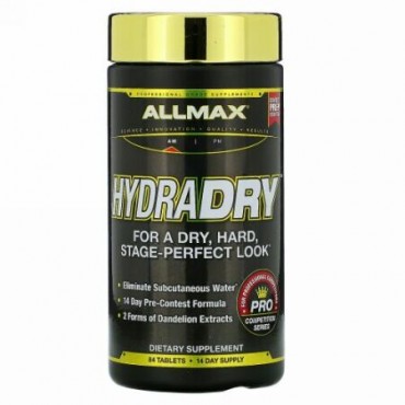 ALLMAX Nutrition, HydraDry,, 非常に効力の高い利尿+電解質安定剤、84錠