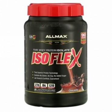 ALLMAX Nutrition, イソフレックス 純粋ホエイタンパク質単離物（WPIイオン充電粒子濾過）、チョコレート、907g