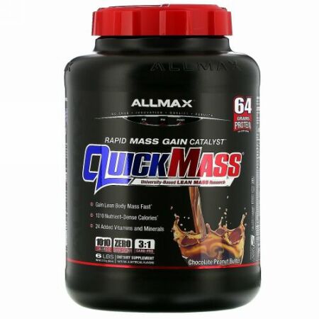 ALLMAX Nutrition, クイックマス、迅速マスゲイン・カタリスト、チョコレートピーナッツバター、6 lbs (2.72 kg)