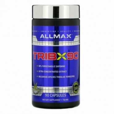 ALLMAX Nutrition, TribX90（トリブX90）、超濃縮ブルガリアトリビュラス、フロスタノールサポニン90％、750 mg、90粒