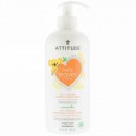 ATTITUDE, Baby Leavesサイエンス、2イン1ナチュラルシャンプー & ボディウォッシュ、ナシネクター、16液量オンス (473 ml)