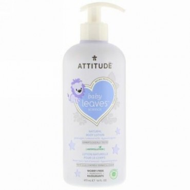 ATTITUDE, Baby Leaves Science、ナチュラルボディローション、アーモンドミルク、16 fl oz (473 ml) (Discontinued Item)