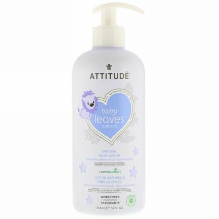 ATTITUDE, Baby Leaves Science、ナチュラルボディローション、アーモンドミルク、16 fl oz (473 ml) (Discontinued Item)