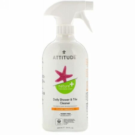 ATTITUDE, デイリーシャワー＆タイルクリーナー、シトラスゼスト、27.1 fl oz (800 ml) (Discontinued Item)