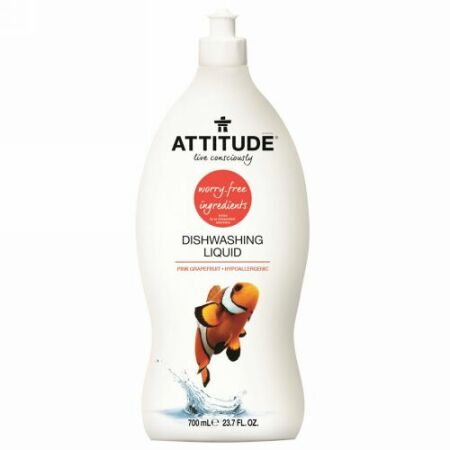 ATTITUDE, 食器用洗剤、 ピンクグレープフルーツ、 23.7 fl oz (700 ml) (Discontinued Item)