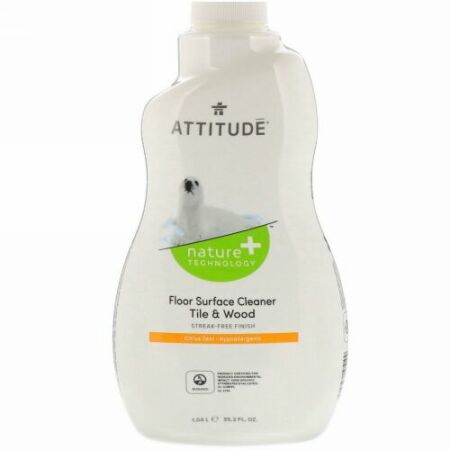 ATTITUDE, 床面クリーナー、タイル＆ウッドフロア、Citrus Zest（シトラスゼスト）、1.04l（35.2fl oz）
