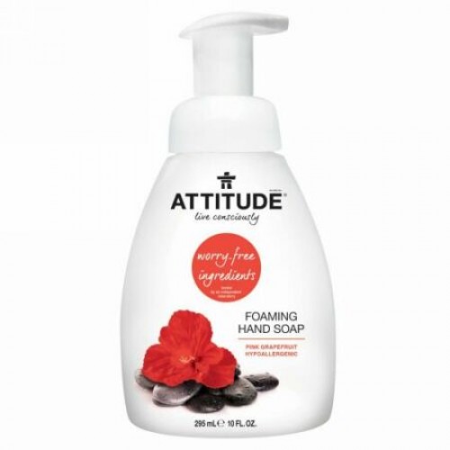 ATTITUDE, 泡立ちハンドソープ、 ピンクグレープフルーツ、 10 fl oz (295 ml) (Discontinued Item)