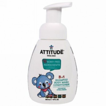 ATTITUDE, 3イン1シャンプー、 ボディウォッシュ、コンディショナー、ザクロ、 10液量オンス (300 ml) (Discontinued Item)