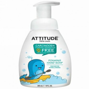 ATTITUDE, リトルワンズ、 フォーミングハンドソープ、 梨ネクター、 10液量オンス (295 ml) (Discontinued Item)
