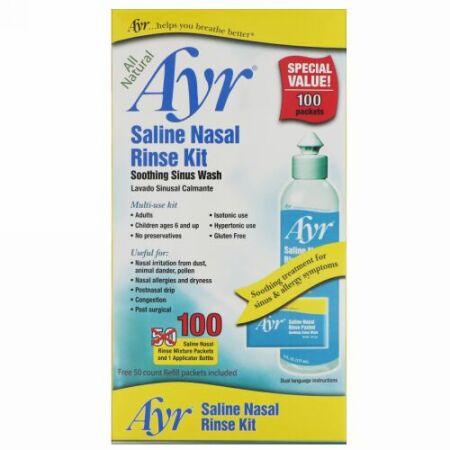 AYR, オールナチュラル食塩水鼻洗浄キット、1個 (Discontinued Item)