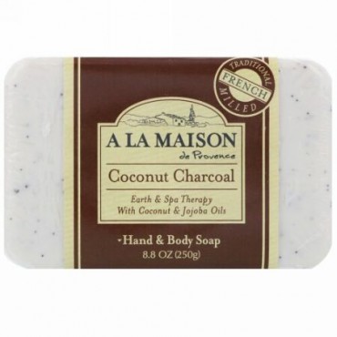 A La Maison de Provence, ハンド＆ボディバーソープ、ココナッツ炭、8.8 oz (250 g) (Discontinued Item)