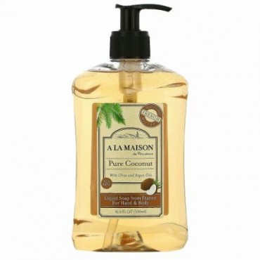 A La Maison de Provence, ハンド & ボディ リキッドソープ、ピュア ココナッツ、16.9液量オンス(500 ml)