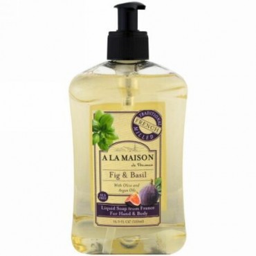 A La Maison de Provence, ハンド＆ボディソープ、イチジクとバジル、16.9 液量オンス (500 ml)