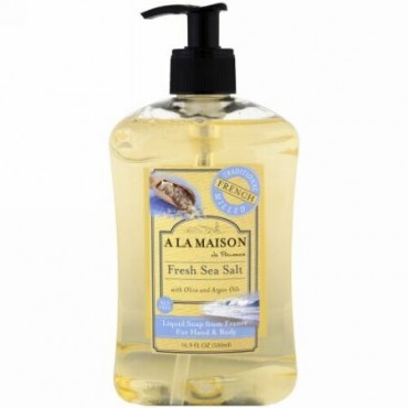 A La Maison de Provence, ハンド アンド ボディー ソープ、フレッシュシーソルト、16.9 fl oz (500 ml) (Discontinued Item)
