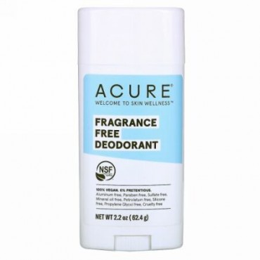 Acure, デオドランド、無香料、63.78 g（2.25 oz）