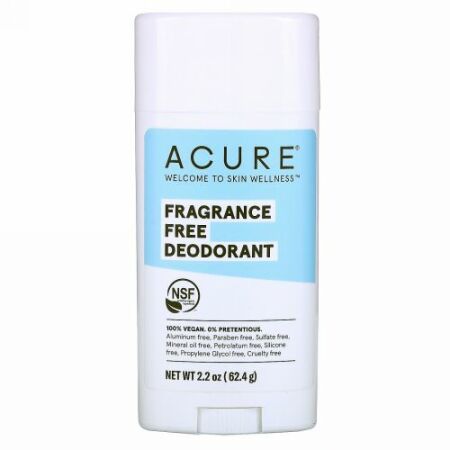 Acure, デオドランド、無香料、63.78 g（2.25 oz）