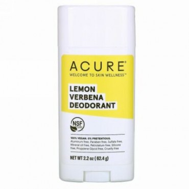 Acure, デオドラント、レモンバーベナ、63.78 g（2.25 oz）