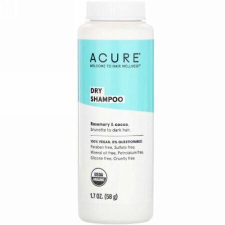 Acure, Dry Shampoo, Brunette to Dark Hair, Rosemary & Cocoa, 1.7 oz (58 g)