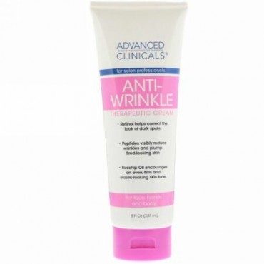 Advanced Clinicals, アンチリンクルセラピークリーム、8 fl oz (237 ml)
