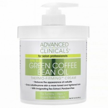 Advanced Clinicals, 生コーヒー豆オイル、サーモファーミングクリーム、16オンス (454 g) (Discontinued Item)