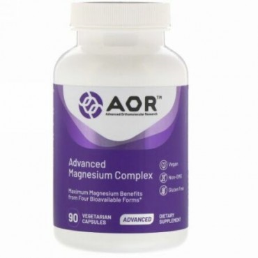 Advanced Orthomolecular Research AOR, Advanced Magnesium Complex（アドバンストマグネシウムコンプレックス）、植物性カプセル90粒